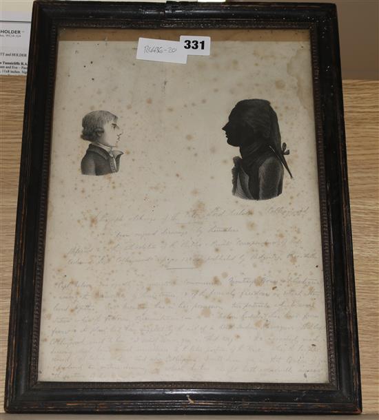 19th C. English School Lord Nelson & Collingwood overall 13.5 x 10in.